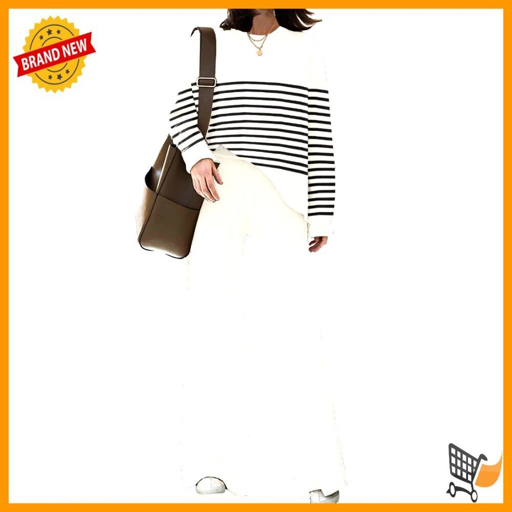 Elegant Knitted Sweatsuit Set Relaxed Fit Lounge Wear Two Piece Outfit
